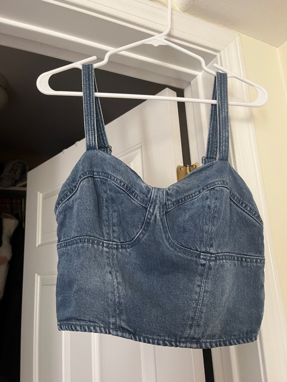 NWT YF&B Denim Crop Top